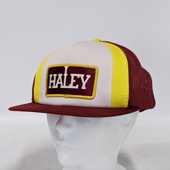 Vintage Haley Trucker Hat, Vintage Mesh Back Haley Patch Hat - Picture 10 of 10